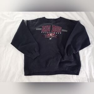 Big Dogs Black Crewneck Sweatshirt with Maroon and White Logo